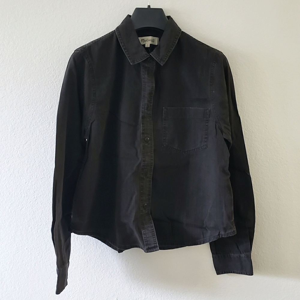 NWT Madewell black button up shirt - Picture 1 of 6